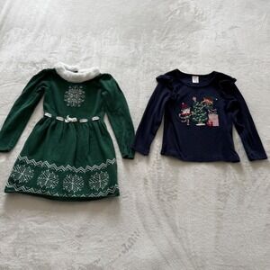 Gymboree Girls 5T‎ Christmas Holiday Sweater Dress Long Sleeve Shirt Bundle